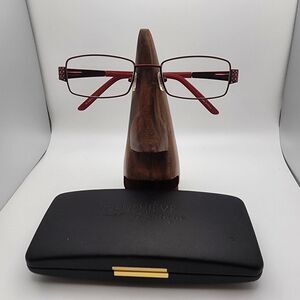 Genevieve Boutique Modern Glitz Burgundy Prescription Glasses Frames & Case